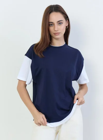 Styli Oversized Color Block T-Shirt