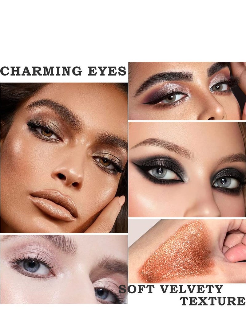 SYOSI 6 Pcs Eye Shadow Stick Makeup Set Waterproof Cream Eye Shadow Pencil Eyeliner Crayon Set for Eyes White Brown Gold Pink Dark Purple Bronzer Black Shimmer Eye Brightener Stick Highlighter - Image 3