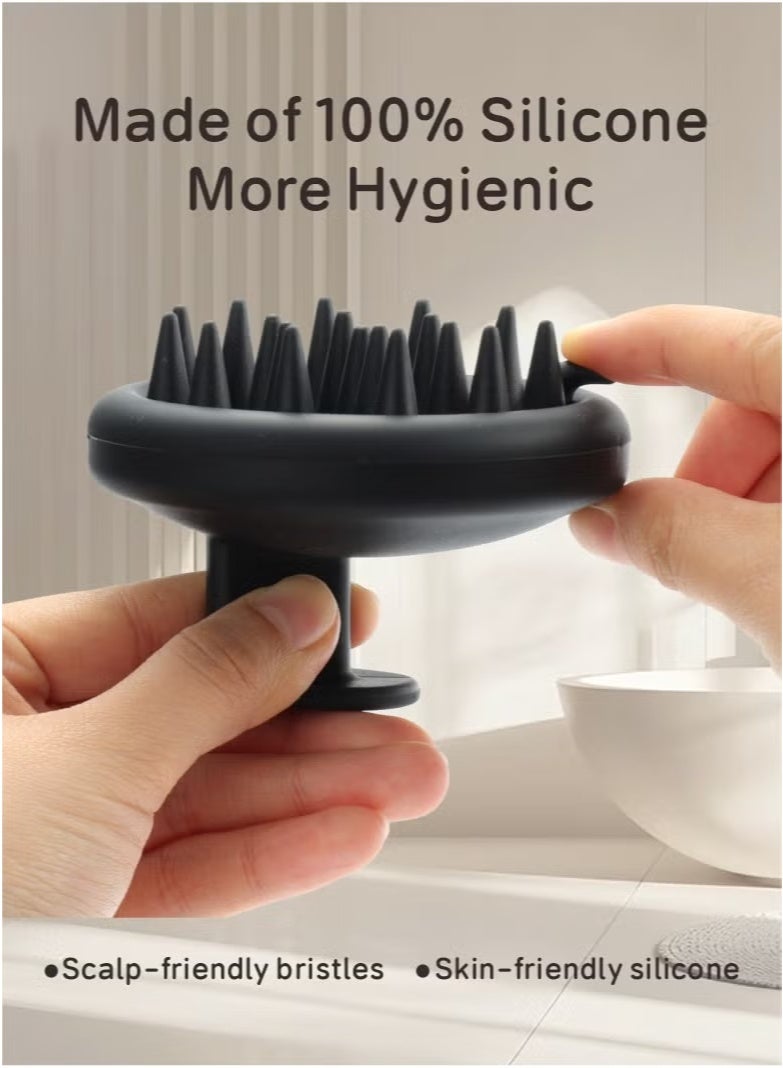 فرشاة شعر لتدليك فروة الرأس، فرشاة تنظيف الشعر بشعيرات سيليكون ناعمة، فرشاة تقشير فروة الرأس، فرشاة شامبو لإزالة القشرة للعناية بفروة الرأس الجافة والرطبة - Image 2