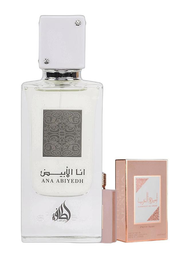 Lattafa Ana Abiyedh EDP 60ml & Ameerat Al Arab Prive Rose EDP 100 ml Bundle - Image 1