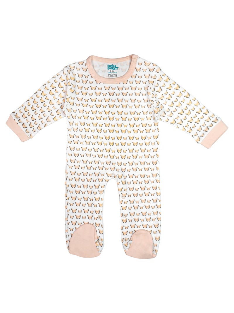 بابيز_بيسك بيبيز بيسك مجموعة هدايا مكونة من 5 قطع قطنية 100٪ للجنسين تشمل السالوبيت ، والرمبر ، والقفازات ، والقبعة ، والبيجامة/البذلة. - Image 2