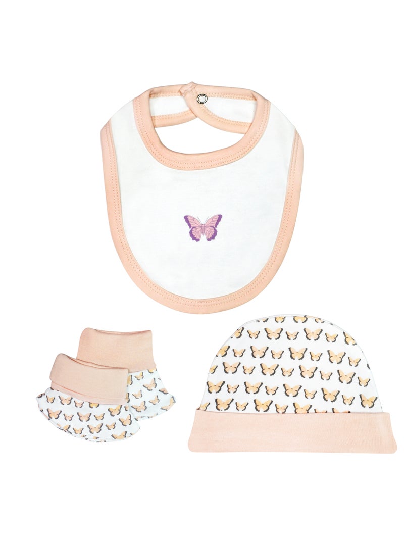 بابيز_بيسك بيبيز بيسك مجموعة هدايا مكونة من 5 قطع قطنية 100٪ للجنسين تشمل السالوبيت ، والرمبر ، والقفازات ، والقبعة ، والبيجامة/البذلة. - Image 4