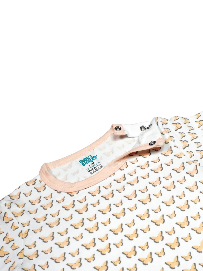 بابيز_بيسك بيبيز بيسك مجموعة هدايا مكونة من 5 قطع قطنية 100٪ للجنسين تشمل السالوبيت ، والرمبر ، والقفازات ، والقبعة ، والبيجامة/البذلة. - Image 5