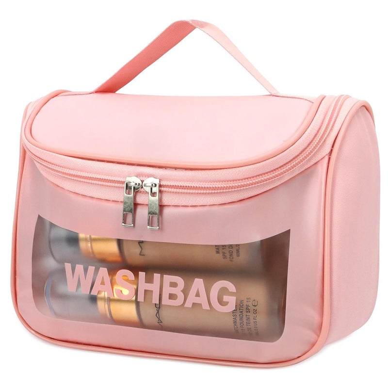 7 Seas 7Seas Travel Toiletry Bag for Me Women Makeup and Cosmetic Item Storage and Organizer Tote Bag Bath and Water Activities Use Waterproof Wash Bag for Carry Beauty and Skin Product Pink - Image 1