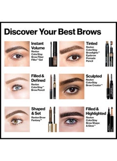 Revlon Professional 24HR Colorstay Eyebrow Pencil with Spoolie Brush Waterproof Angled Tip Applicator Unisex 210 Soft Brown 0.9 g  - Image 4