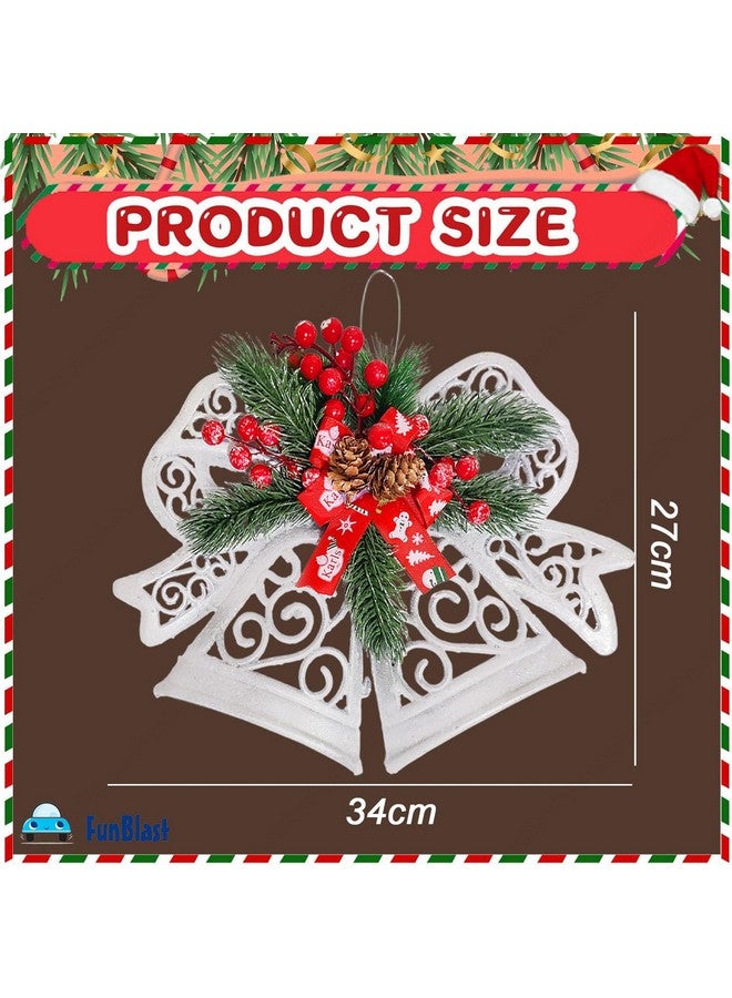 FunBlast Christmas Decoration Bell - 1 Pcs Jingle Bell Wall Hangings for Front Door Wall Room Xmas Party Decorations Merry Christmas Decorative Items (Random Design) - Image 3