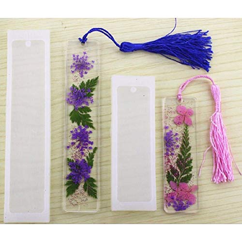 Hilitand 2Pcs Multifunction DIY Bookmark Silicone, Resin Bookmark for Making Resin Pendant Handcrafts, White Color - Image 1