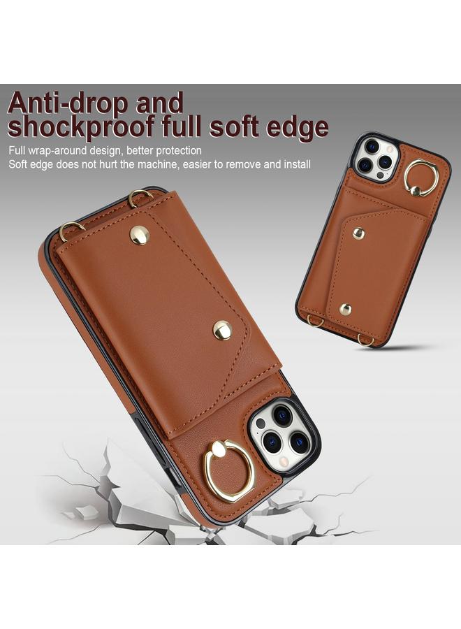 اس-توب جراب لهاتف iPhone 11 Pro Max مزود بسحاب وحقيبة بطاقات وحبل مزدوج - Image 2