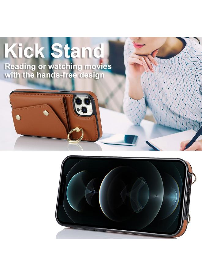 اس-توب جراب لهاتف iPhone 11 Pro Max مزود بسحاب وحقيبة بطاقات وحبل مزدوج - Image 3