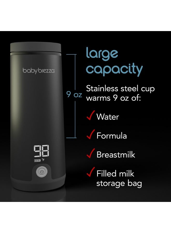 Baby Brezza Superfast Portable Baby Bottle Warmer – 67% Faster - Travel Breastmilk Warmer and Formula Warmer - Safe, Even Heating - Up to 9oz - No Adapters, Black - Image 4