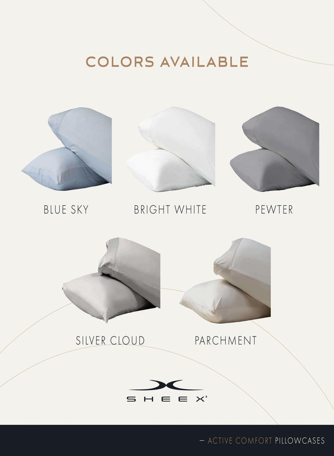 SHEEX أغطية وسائد SHEEX Active Comfort Cooling، مقاس قياسي/كوين، طقم أغطية وسائد فائقة النعومة، غطاءان للوسائد المبردة، لون أبيض ناصع - Image 5