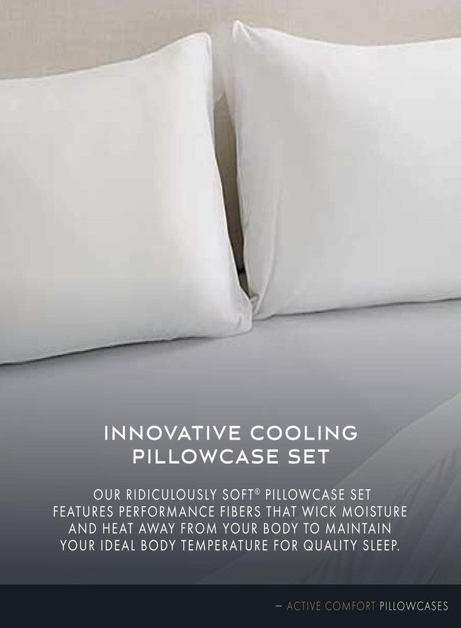 SHEEX أغطية وسائد SHEEX Active Comfort Cooling، مقاس قياسي/كوين، طقم أغطية وسائد فائقة النعومة، غطاءان للوسائد المبردة، لون أبيض ناصع - Image 3
