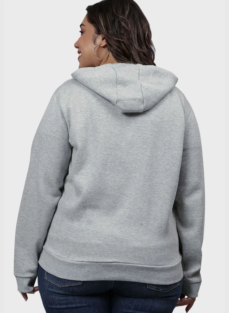 Instafab Plus Front Pocket Printed Hoodie