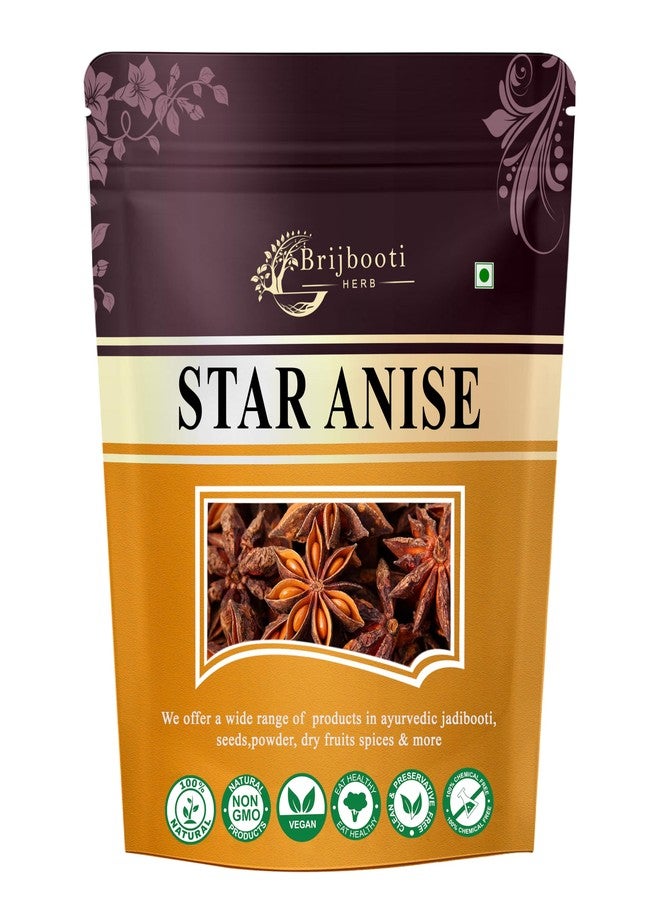 BrijBooti Star Anise - Star Anise Whole - Chakri Phool - Badhiyan Fool - चक्रफूल - Illicium verum 25Gr - Image 1