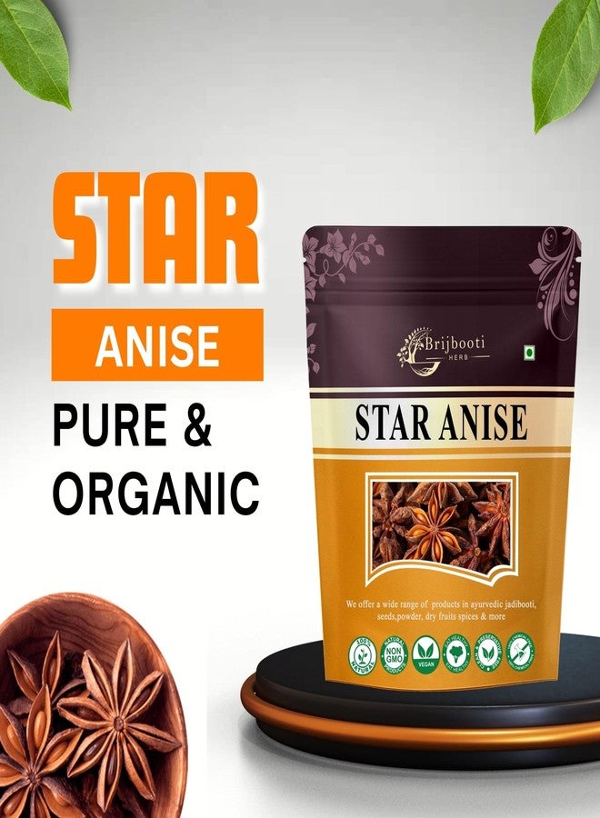 BrijBooti Star Anise - Star Anise Whole - Chakri Phool - Badhiyan Fool - चक्रफूल - Illicium verum 25Gr - Image 4