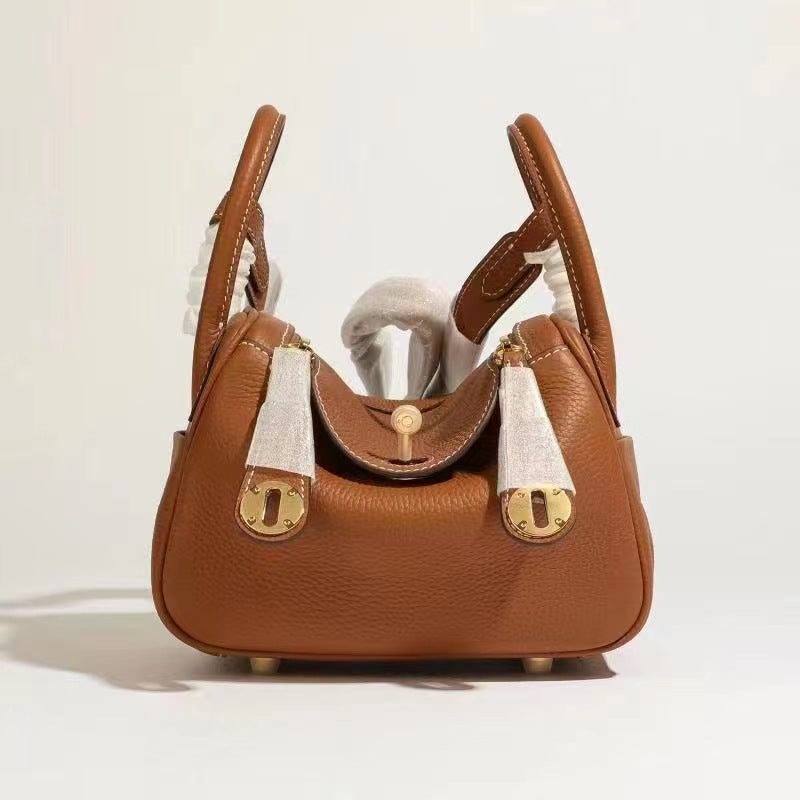 Genuine Leather Lindy Bag – Medium Cowhide Hand-Held Doctor Bag for Women - Image 1