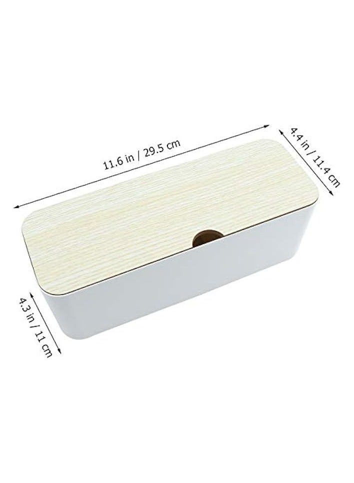 erorex 1Pc Power Cord Storage Box Household Plastic Creative Cable Management for Desktop Home White - Image 3