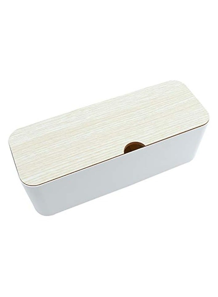 erorex 1Pc Power Cord Storage Box Household Plastic Creative Cable Management for Desktop Home White - Image 1