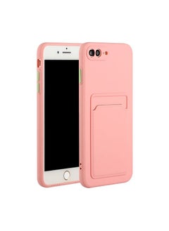 Generic Case Cover Card Slot Design Shockproof TPU Protective Case For iPhone 8 Plus & 7 Plus Pink 