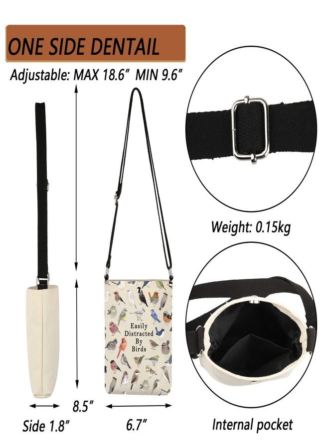 MBMSO Birdwatching Gift Easily Distracted by Birds Crossbody Bag for Bird Lovers Bird Print Purse Bag for Bird Watcher Owner (Bird Crossbody) - Image 2