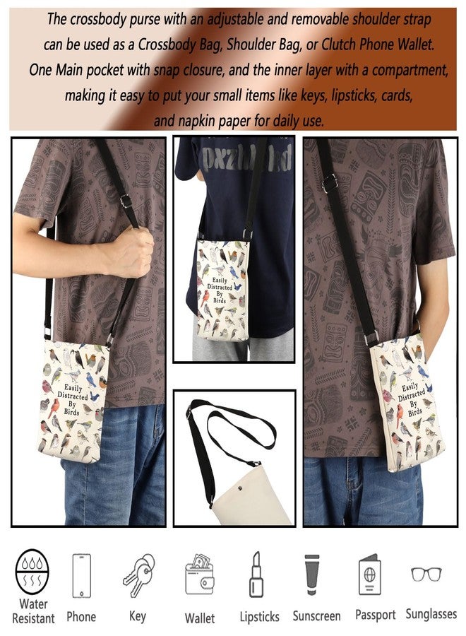MBMSO Birdwatching Gift Easily Distracted by Birds Crossbody Bag for Bird Lovers Bird Print Purse Bag for Bird Watcher Owner (Bird Crossbody) - Image 4