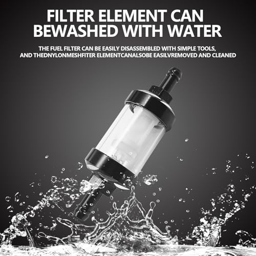 Icyhaws Automotive Fuel Filter, Detachable Washable Metal Glass Vehicle Inline Waterproof Fuel Filters 1.1" x 3.46" x 0.31" Universal Accessories for Truck Motorcycle SUV Car - Image 5