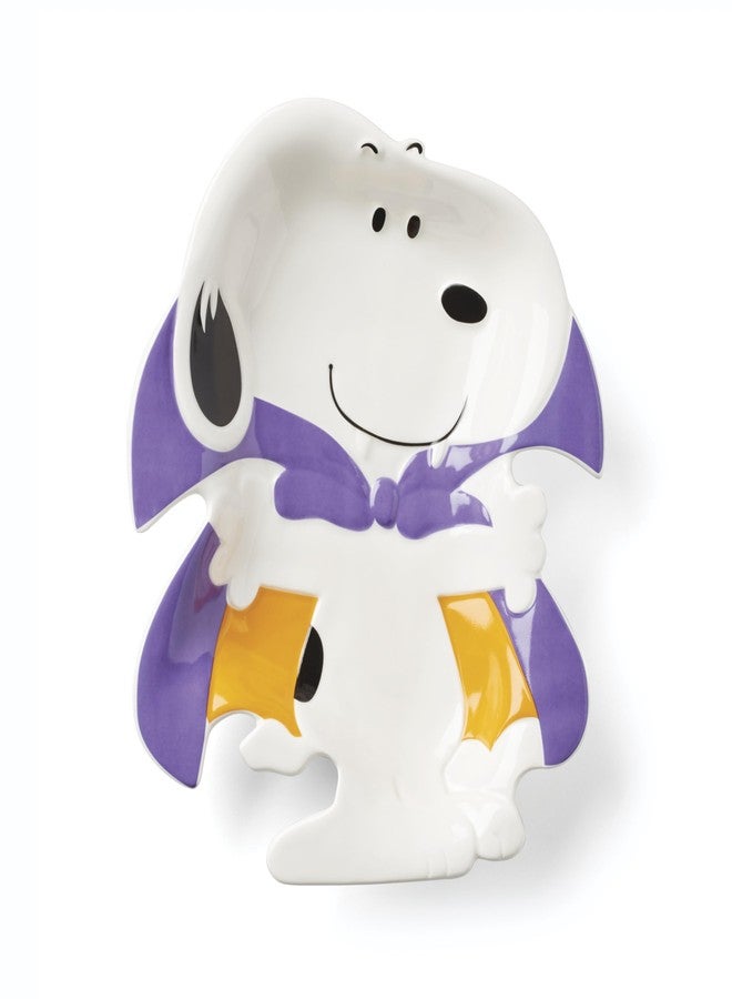 Lenox Serveware, The Great Pumpkin Figural Treat Dish, Handwash Only, Durable Porcelain Dish Tray, Halloween Decor Indoor, Halloween Table Decorations, Snoopy Design, Fall Decor (8 x 6.5 x 1-inch) - Image 1