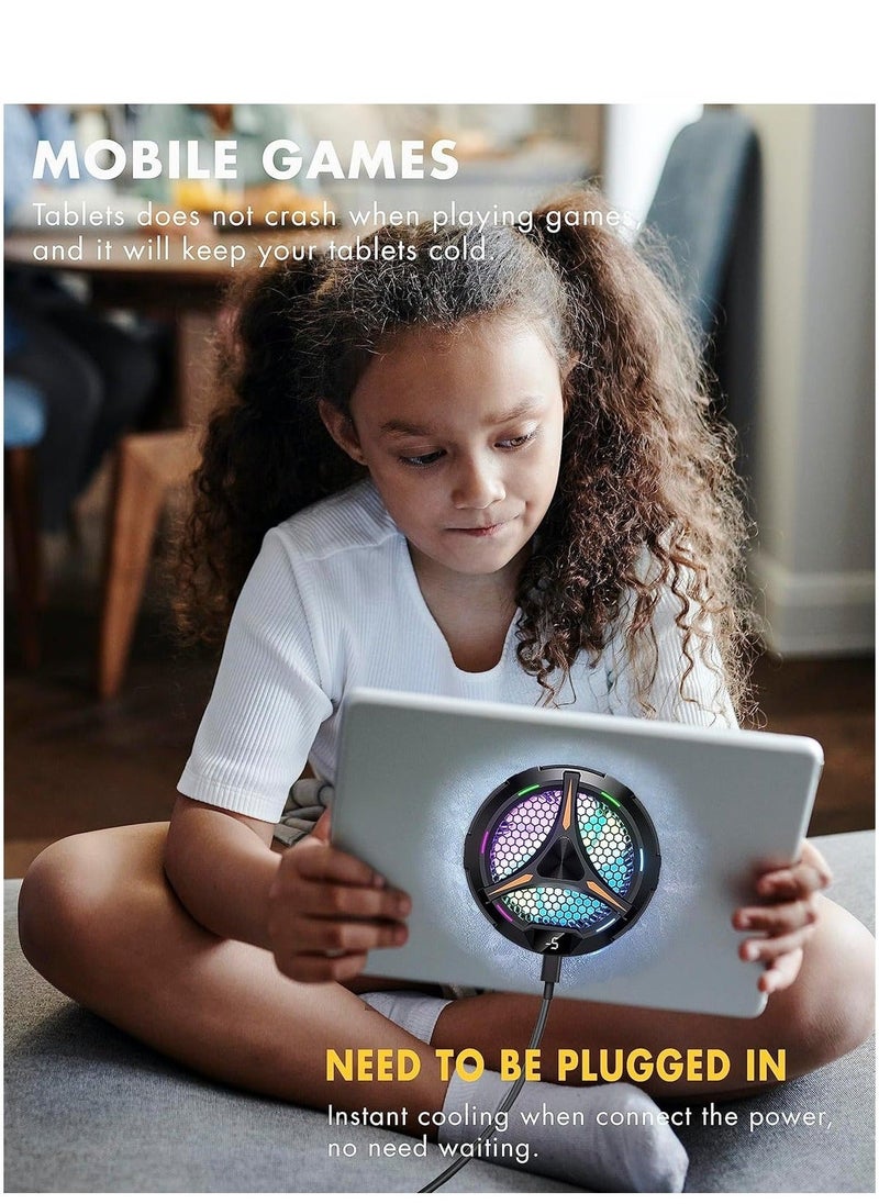 iPad Cooler,Magnetic Tablet Cooler for ipad/Surface pro/Samsung Tab,Compatible for Steam Deck,Universal Radiator with Temperature Display for Mobile Gaming,Tiktok Live Streaming - Image 4