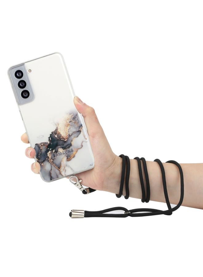 S-TOP Case For Samsung Galaxy S22 5G Hollow Marble Pattern TPU Shockproof Phone Case with Neck Strap Rope - Image 3