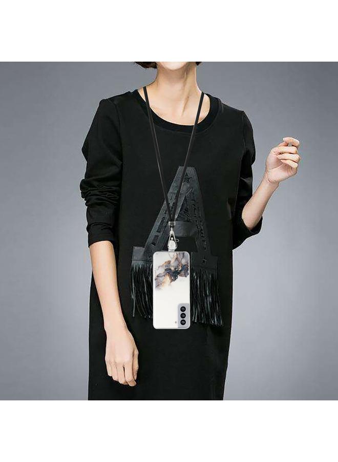 S-TOP Case For Samsung Galaxy S22 5G Hollow Marble Pattern TPU Shockproof Phone Case with Neck Strap Rope - Image 4