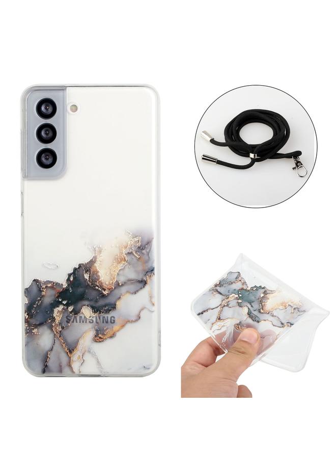 S-TOP Case For Samsung Galaxy S22 5G Hollow Marble Pattern TPU Shockproof Phone Case with Neck Strap Rope - Image 2