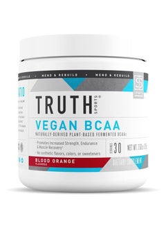 Vegan BCAA Powder- 2:1:1 Ratio Natural BCAAS Amino Acids Powder for Energy, Muscle Building, Post Workout Recovery Drink for Muscle Recovery (Blood Orange, 30 Servings)