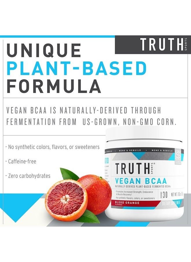 Truth Nutrition - Vegan BCAA Powder- 2:1:1 Ratio Natural BCAAS Amino Acids Powder for Energy, Muscle Building, Post Workout Recovery Drink for Muscle Recovery (Blood Orange, 30 Servings) - Image 1