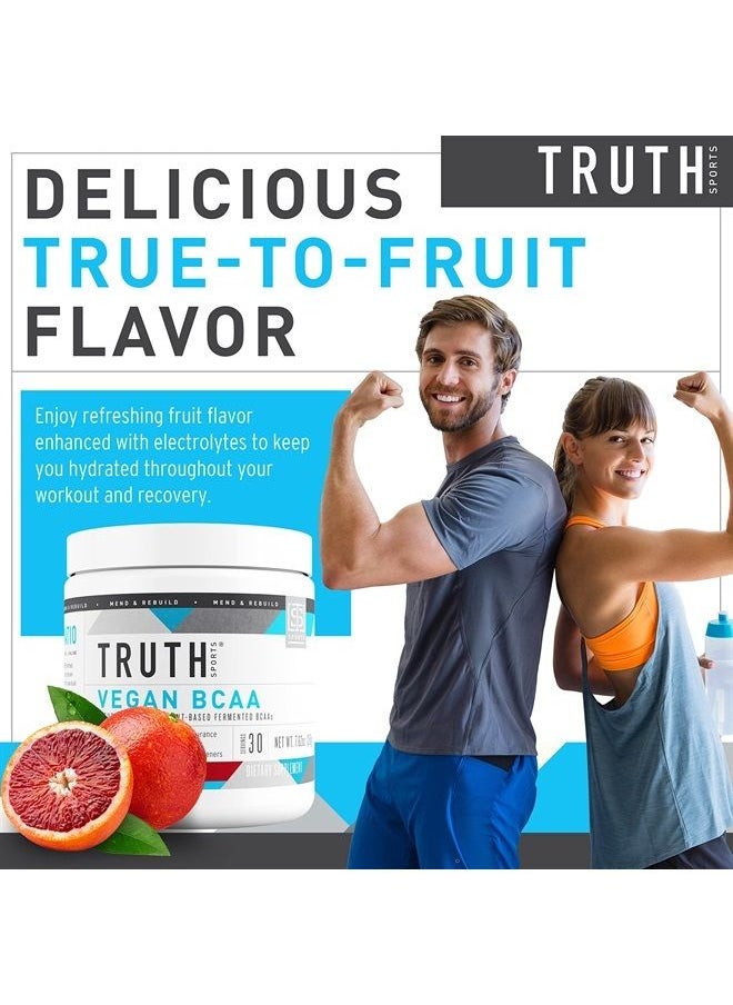 Truth Nutrition - Vegan BCAA Powder- 2:1:1 Ratio Natural BCAAS Amino Acids Powder for Energy, Muscle Building, Post Workout Recovery Drink for Muscle Recovery (Blood Orange, 30 Servings) - Image 1