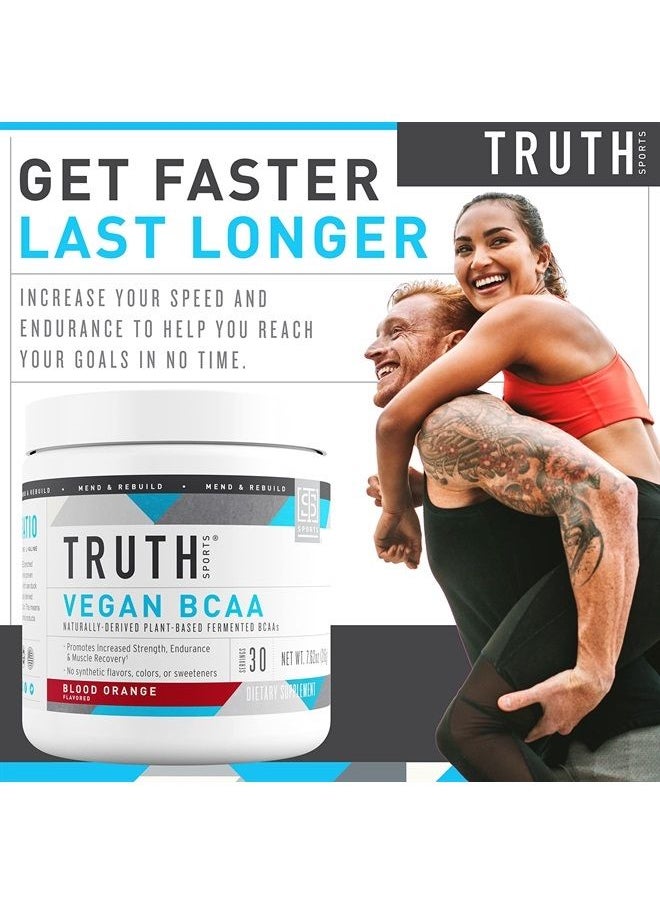 Truth Nutrition - Vegan BCAA Powder- 2:1:1 Ratio Natural BCAAS Amino Acids Powder for Energy, Muscle Building, Post Workout Recovery Drink for Muscle Recovery (Blood Orange, 30 Servings) - Image 1