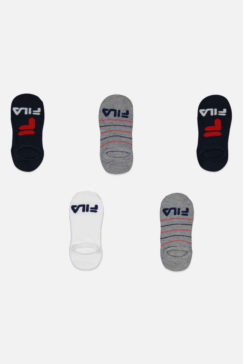 FILA Kids Boy 5 Pair Invisible Socks, Black - Image 1