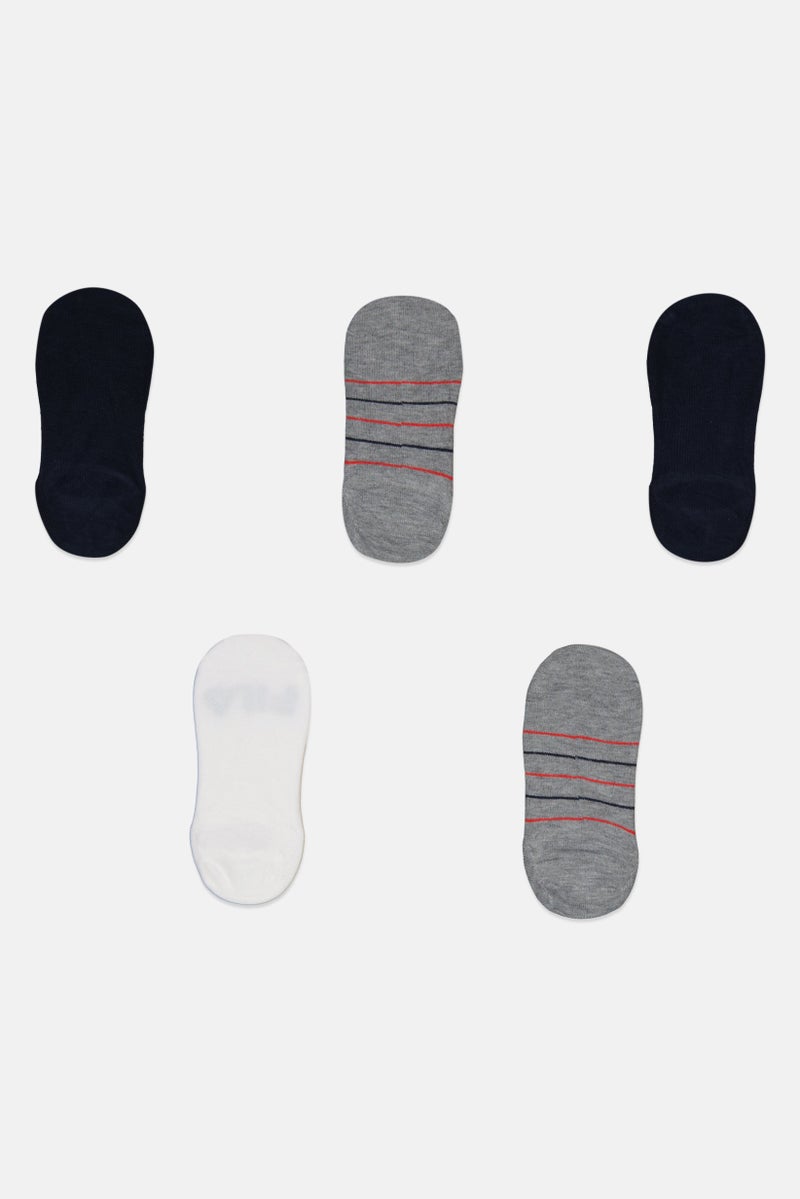 FILA Kids Boy 5 Pair Invisible Socks, Black - Image 2