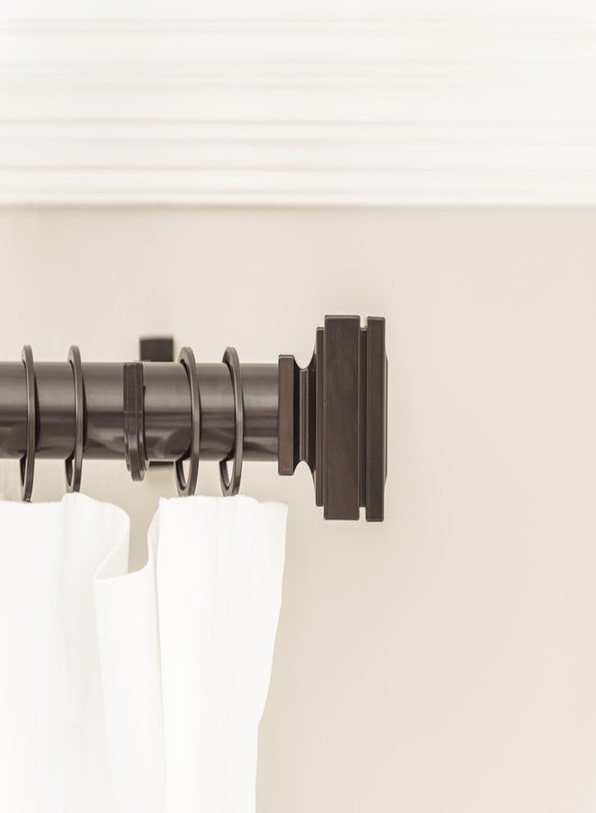 BLASTHOME® Luxury Step Square Finials - Fits Only Signature Collection Curtain Rods (Rod Not Included) - Premium Quality, Heavy Metal - Set of Two - Tuxedo Black Finish - Image 5