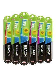 REACH Reach Crystal Clean Toothbrush, Firm Bristles, 1 Count, Pack of 6  - Image 1