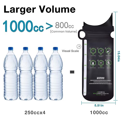 TRIPTIPS 1000cc Pee Bags for Travel for Women Men Kids, 12/24 Pcs Disposable Urine Bags for Travel, Emergency Car Urine Bag Leak-Proof, Disposable Urinals for Men Portable Urine Bag (24) - Image 3