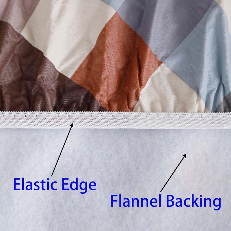 Walrus Round Vinyl Fitted Tablecloth with Flannel Backing Elastic Edge Design Table Cover Waterproof Oil-Proof PVC Table Cloth Stain-Resistant Best for 45"-56" Round - Image 5
