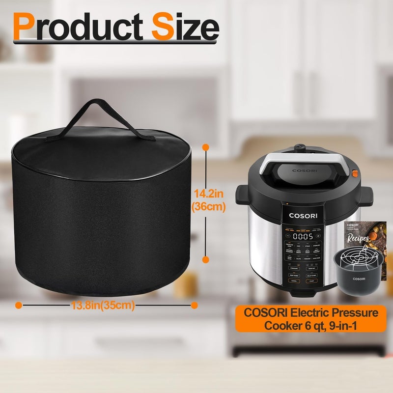 NUENSS-ROR Dust Cover for 6 Quart Slow Cooker Heavy Duty Waterproof Dustproof Slow Cooker Cover Case with handle Pressure Cooker Protective Cover for COSORI Electric Pressure Cooker 6 qt, 9-in-1(13.8×14.2 in) - Image 3