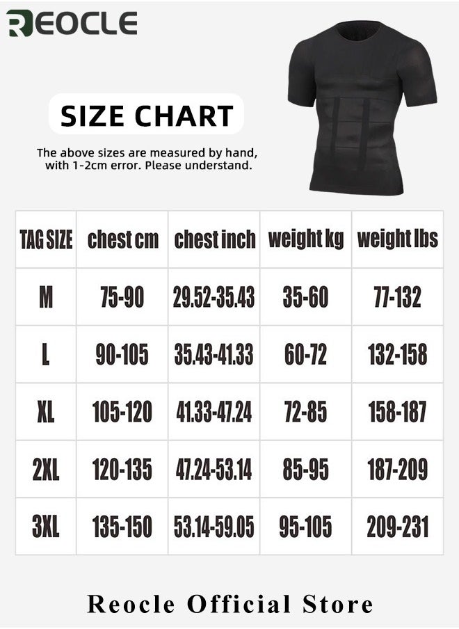 REOCLE - Men's Shaper Compression Shirt Undershirt Slimming Tank Top Workout Vest Abdomen Slim Body Shaper Athletic Compression Shirts - Image 1