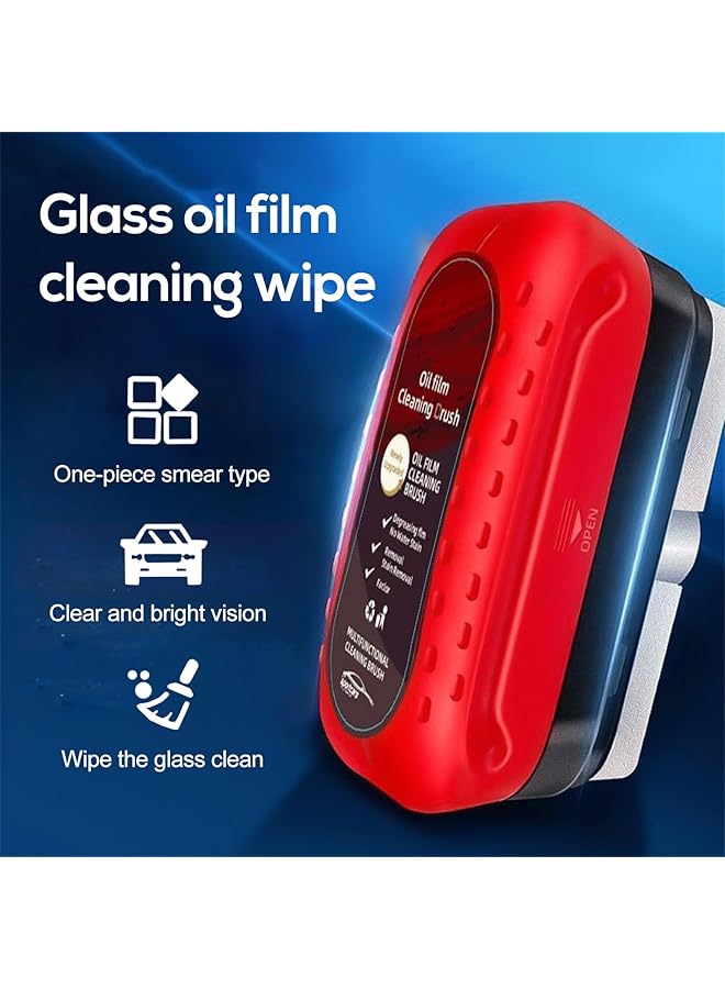 Generic Musylonz 2Pcs Automotive Oil Film Cleaning Brush – Windshield Glass Cleaning Board For Car, All-In-One Wipe-On Oil Film Remover, Anti-Rain & Fog Glass Tool  - Image 3