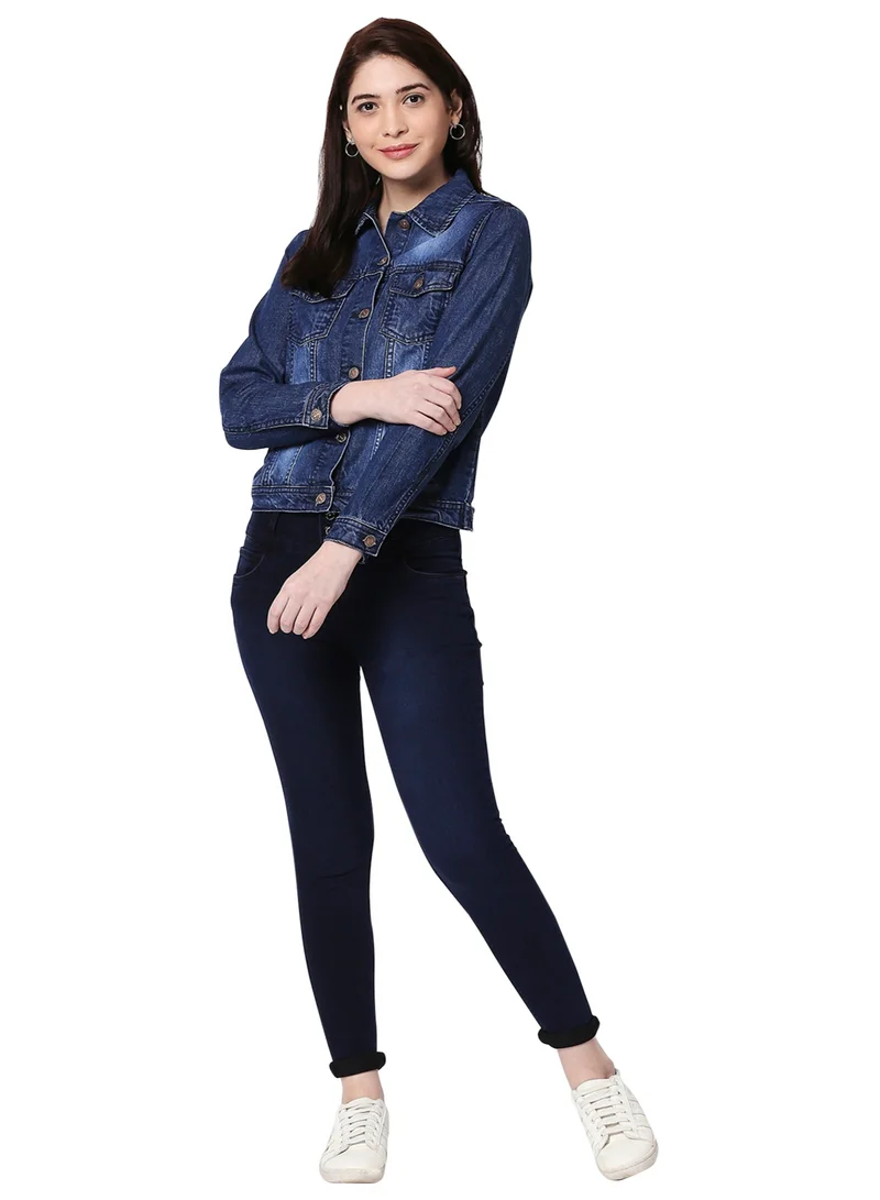HIGH STAR Women Blue Slim Fit High-Rise Clean Look Stretchable Jeans