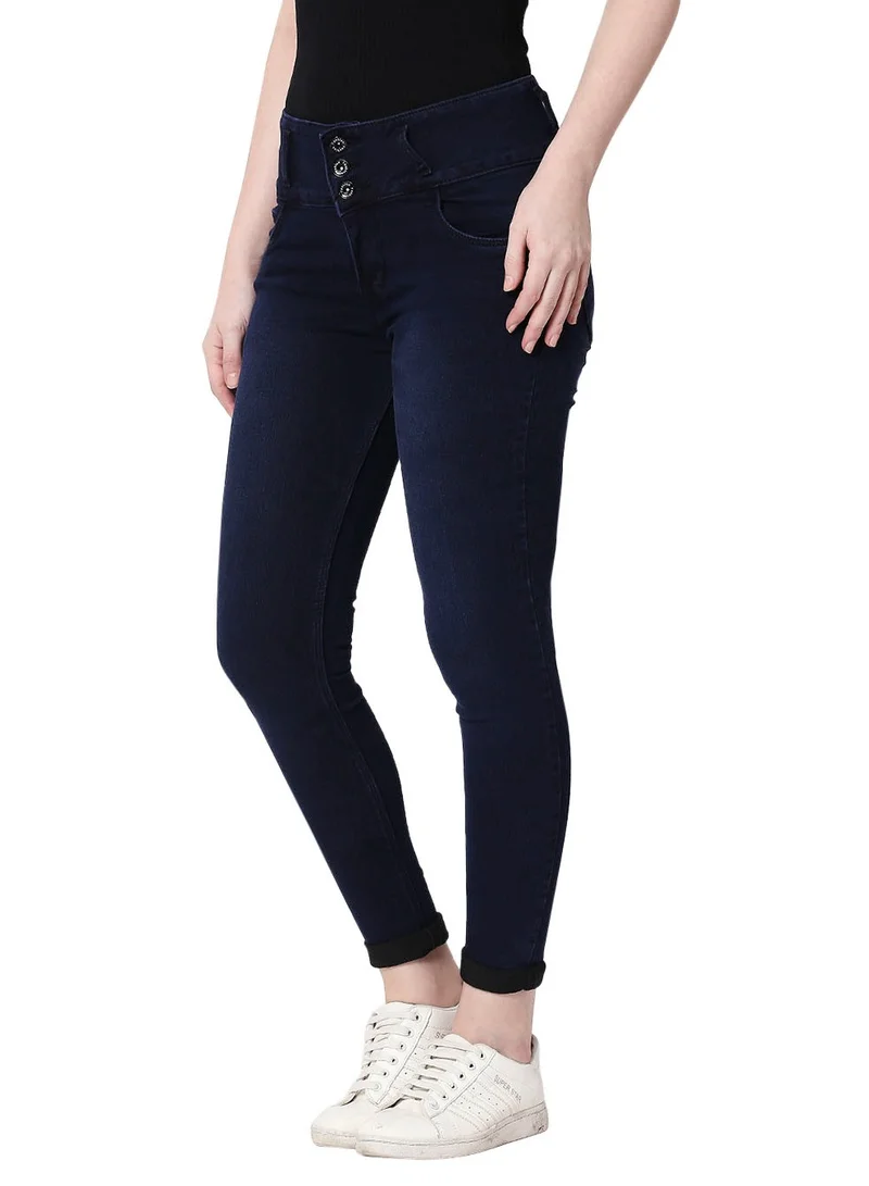 HIGH STAR Women Blue Slim Fit High-Rise Clean Look Stretchable Jeans