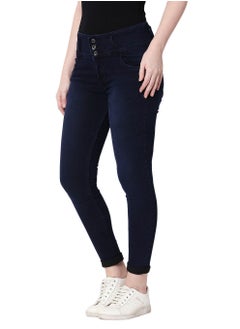 HIGH STAR Women Blue Slim Fit High-Rise Clean Look Stretchable Jeans  - Image 3