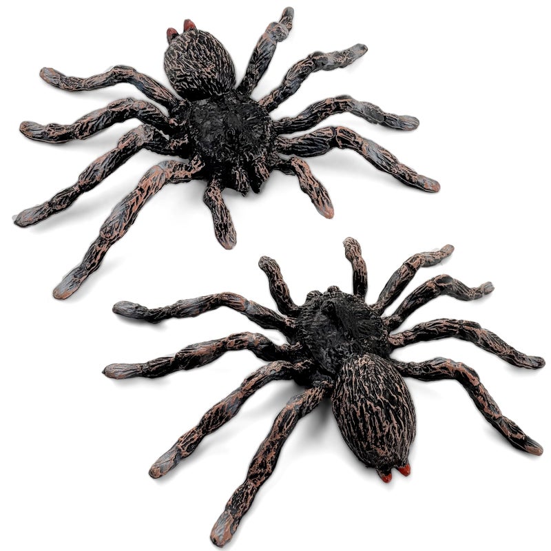 Lukinuo Realistic Fake Spiders 2pcs Plastic Spider Figures Tarantula Toys Figurines Spider Cake Toppers Halloween Prank Props Party Decoration - Image 3