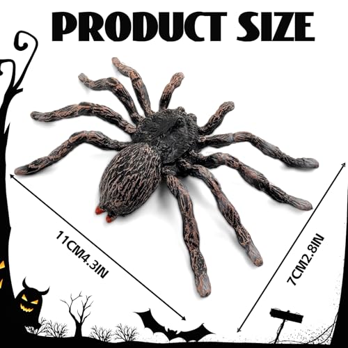 Lukinuo Realistic Fake Spiders 2pcs Plastic Spider Figures Tarantula Toys Figurines Spider Cake Toppers Halloween Prank Props Party Decoration - Image 5