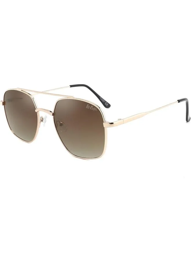 لي كوبر Polarized Sunglasses Gold Frame Gradient Brown Mirror Lens 52mm  - LC1032C03